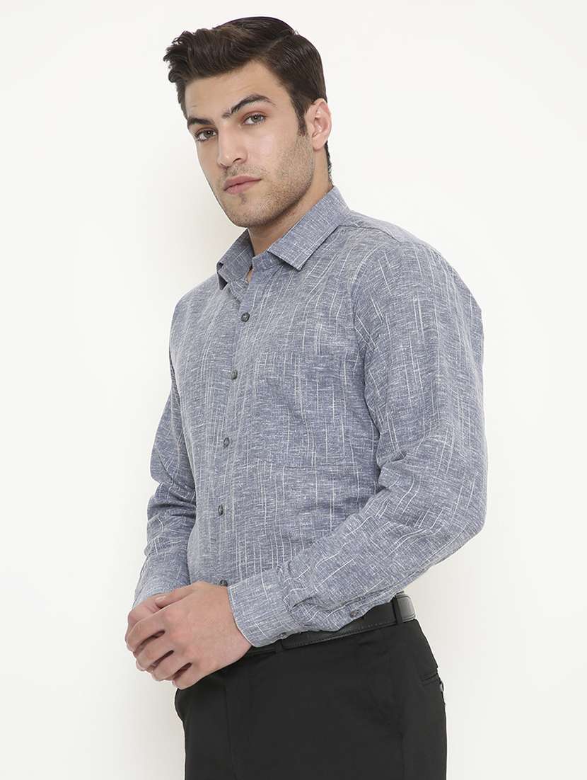 men solid collared long sleeve regular fit shirt - 22057779 -  Standard Image - 1