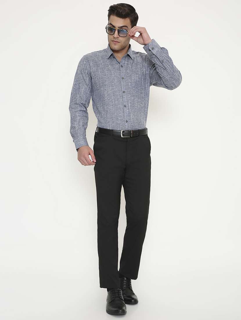 men solid collared long sleeve regular fit shirt - 22057779 -  Standard Image - 4