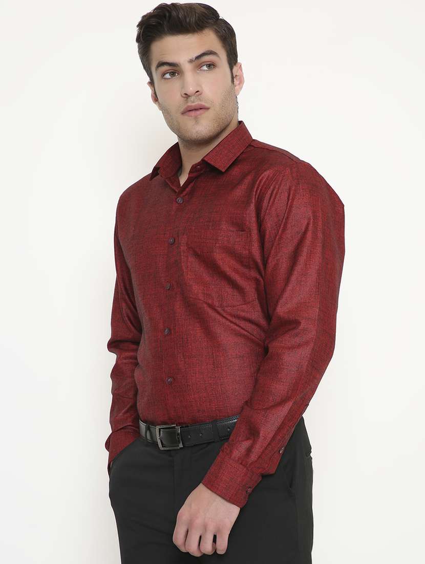 men solid collared long sleeve regular fit shirt - 22057785 -  Standard Image - 1