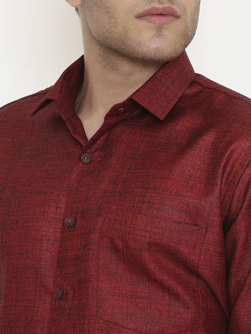 men solid collared long sleeve regular fit shirt - 22057785 - Standard Image - 4