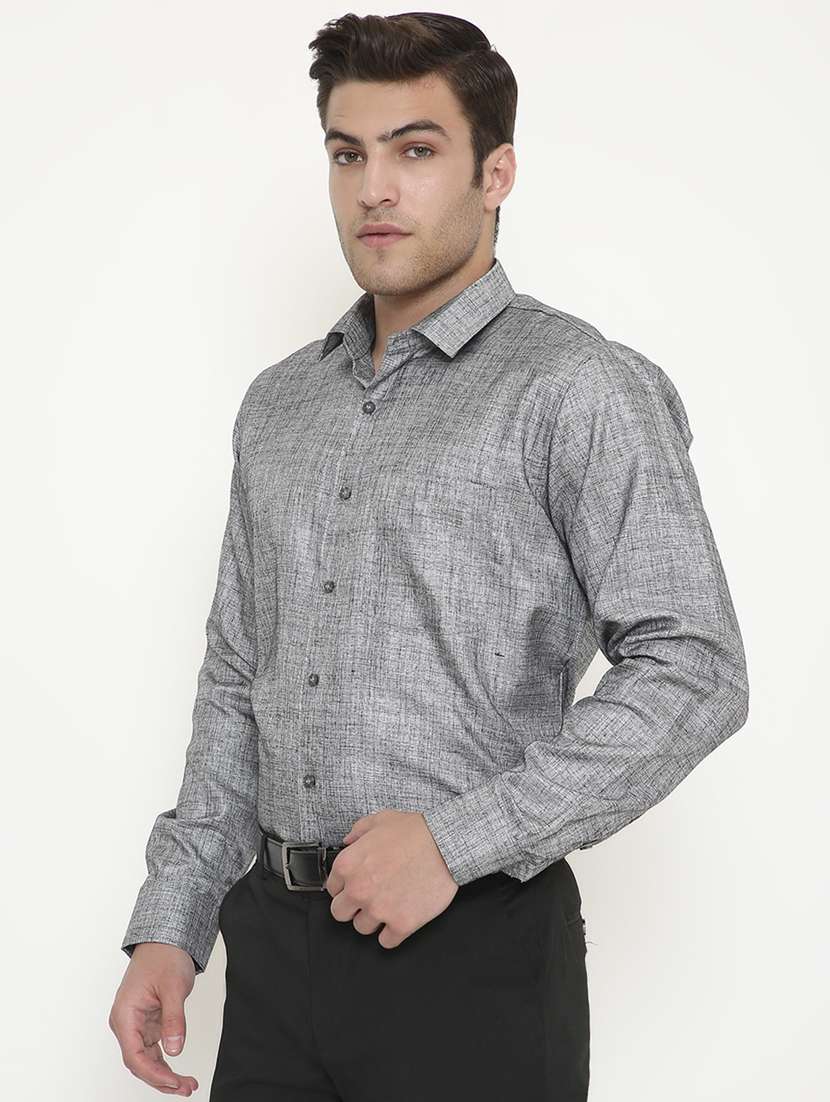 men solid collared long sleeve regular fit shirt - 22057788 -  Standard Image - 1
