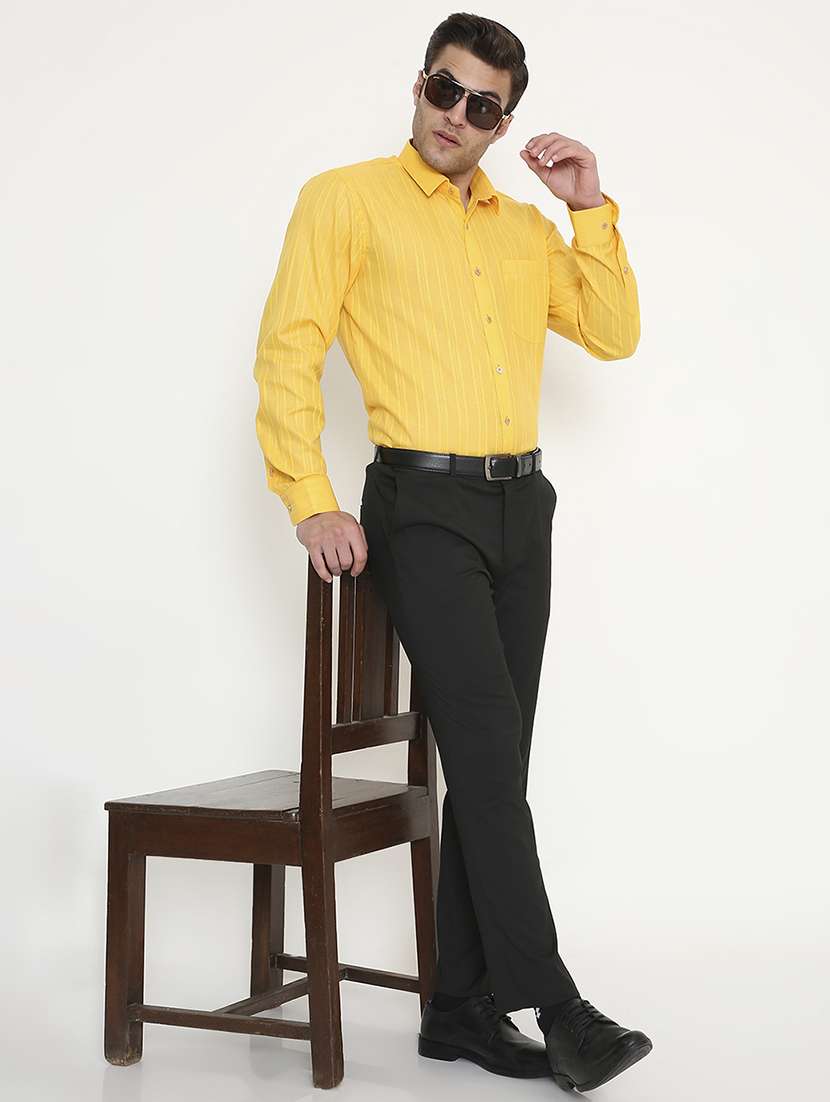 men solid collared long sleeve regular fit shirt - 22057791 -  Standard Image - 4