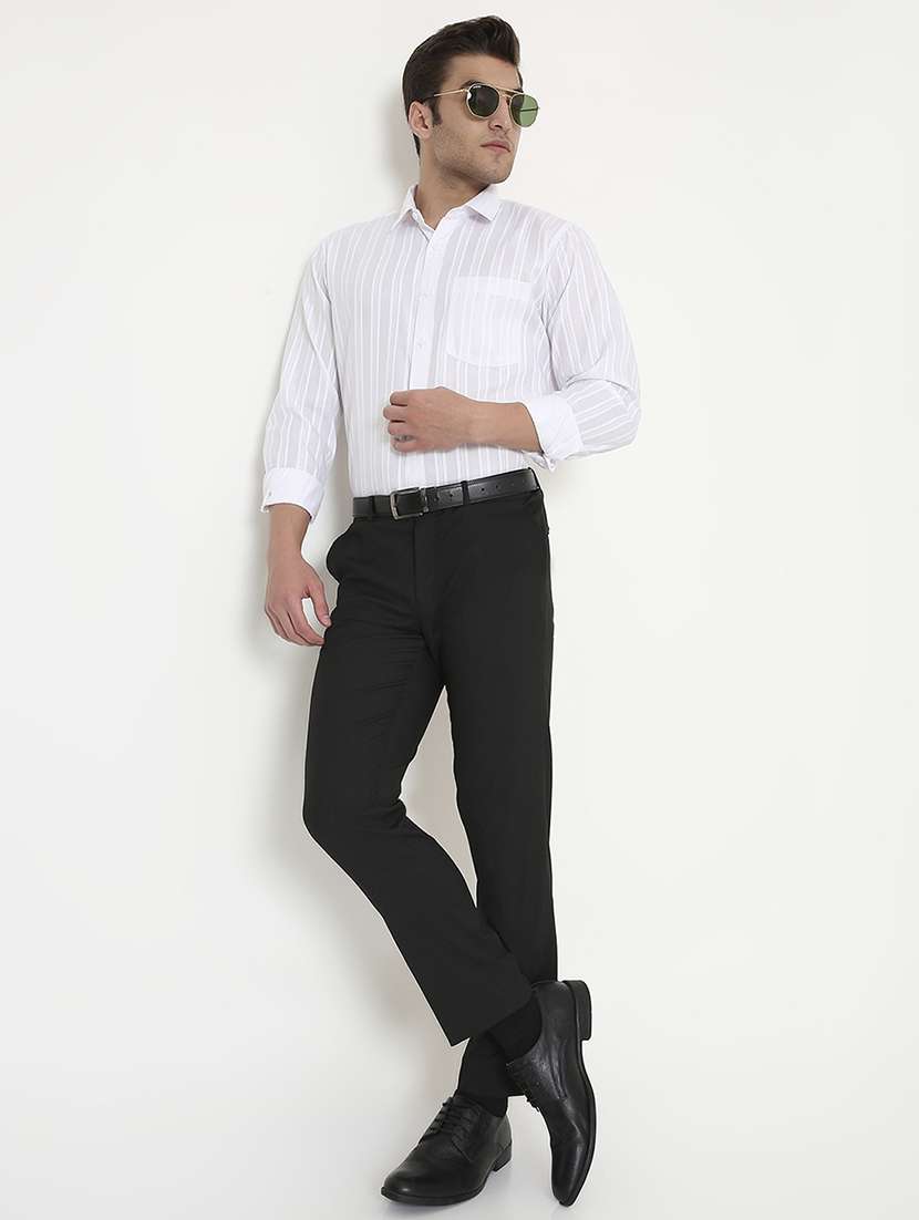 men solid collared long sleeve regular fit shirt - 22057792 -  Standard Image - 4