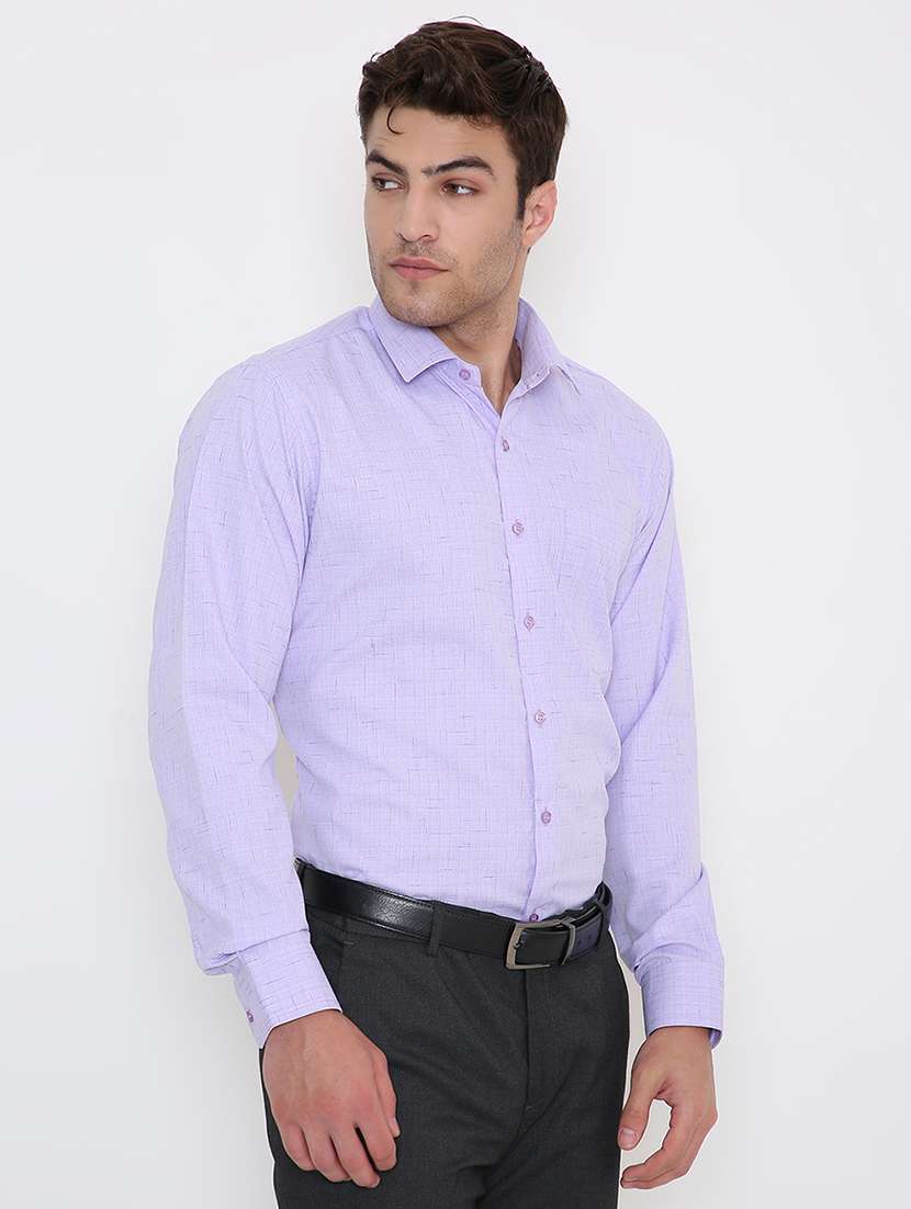 men solid collared long sleeve regular fit shirt - 22057794 -  Standard Image - 1