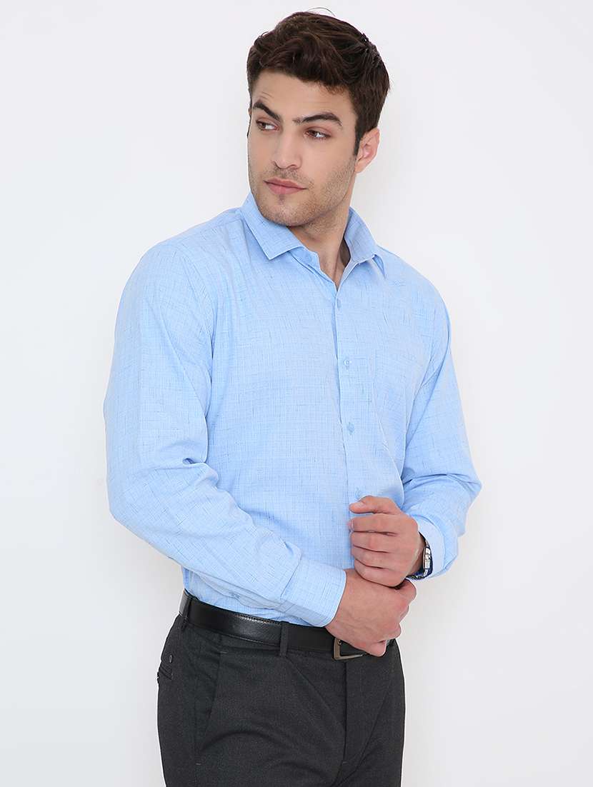 men solid collared long sleeve regular fit shirt - 22057796 -  Standard Image - 1