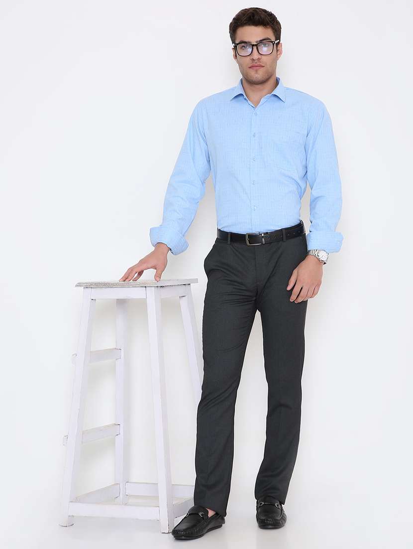men solid collared long sleeve regular fit shirt - 22057796 -  Standard Image - 4