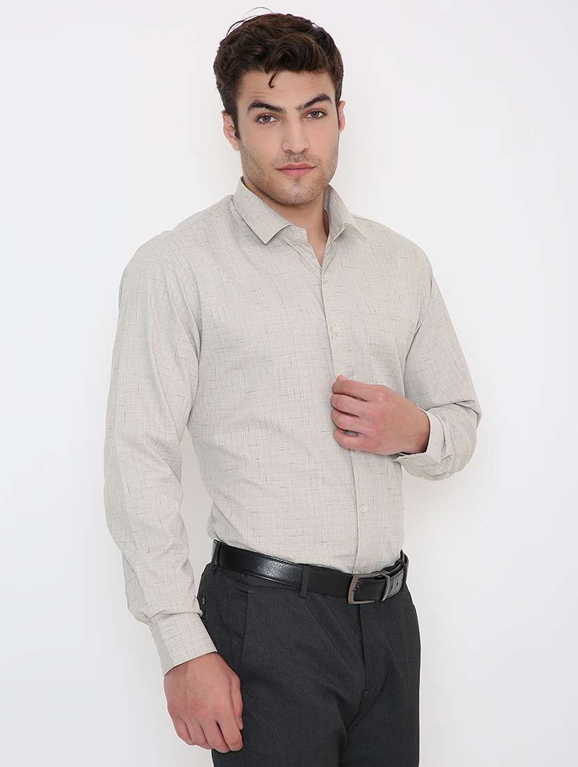 men solid collared long sleeve regular fit shirt - 22057797 -  Standard Image - 1