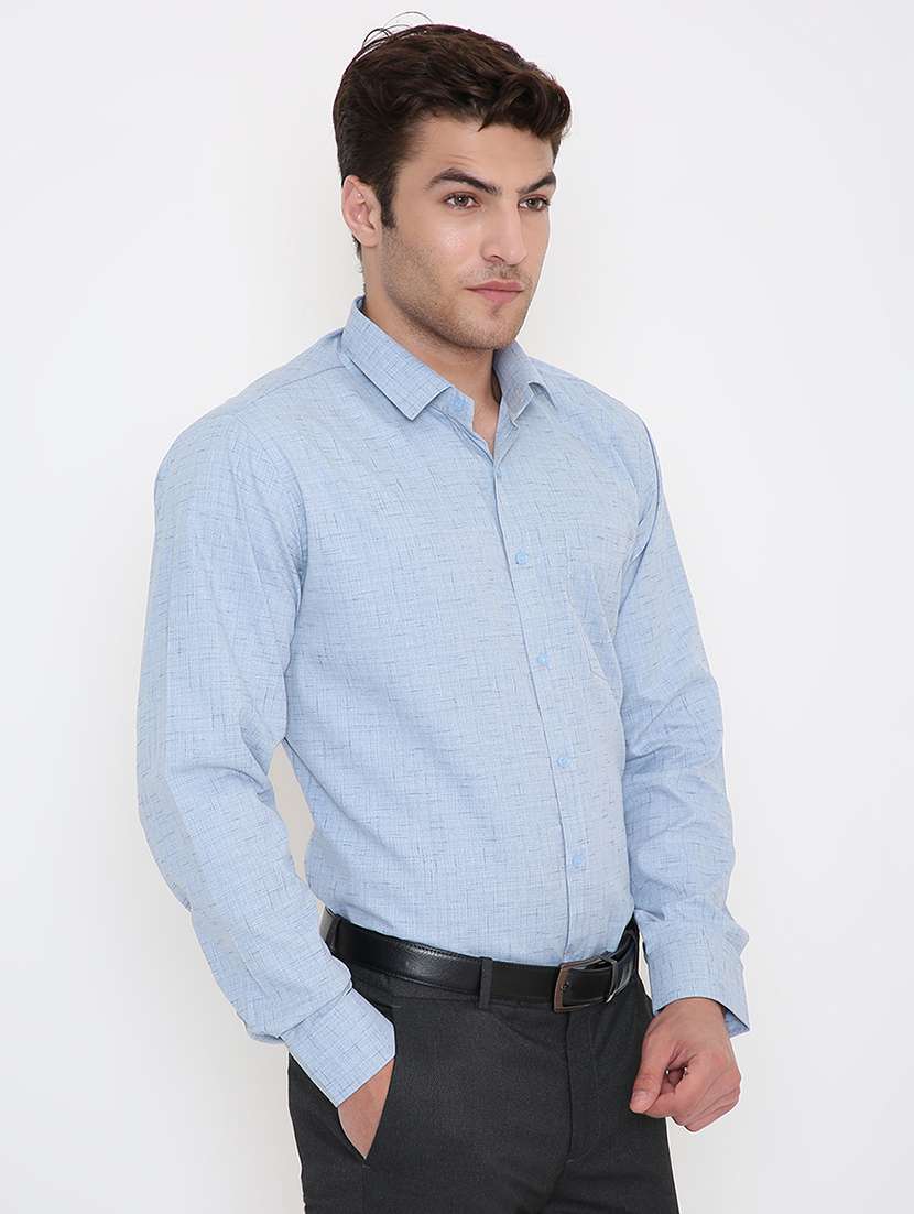men solid collared long sleeve regular fit shirt - 22057799 -  Standard Image - 1