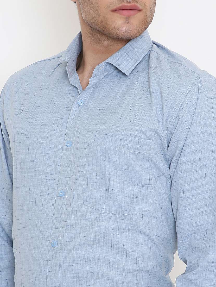 men solid collared long sleeve regular fit shirt - 22057799 -  Standard Image - 4