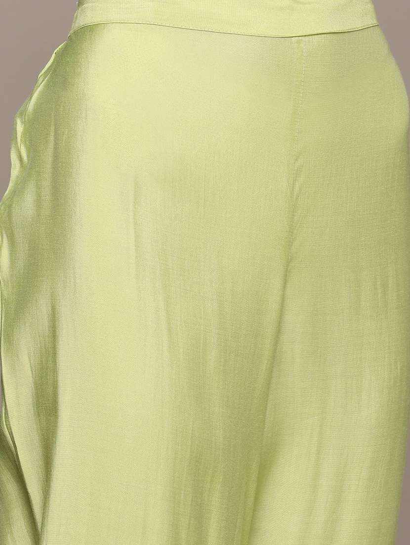 women solid with work three quarter sleeve kurta pant with dupatta set - 22057912 -  Standard Image - 4