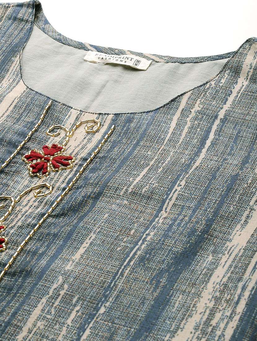 women three quarter sleeve kurta pant with dupatta set - 22057988 -  Standard Image - 4