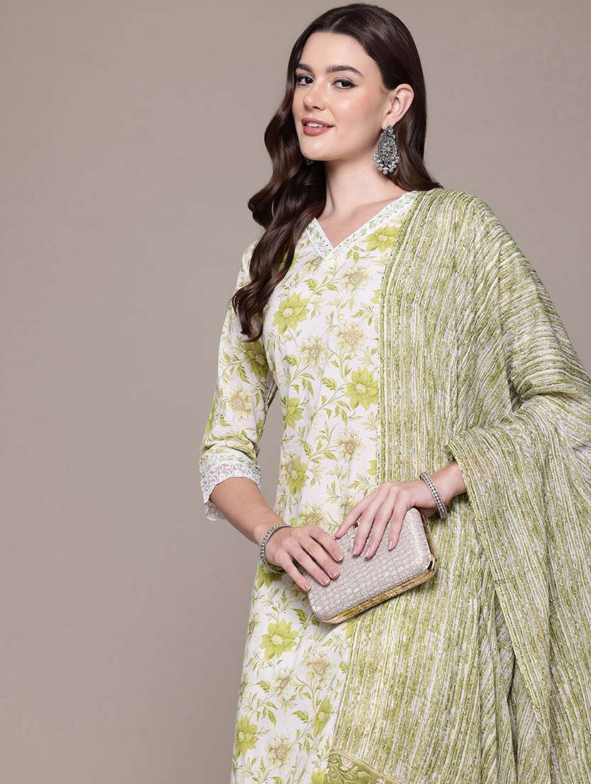 green cotton suit  set - 22058045 -  Standard Image - 4