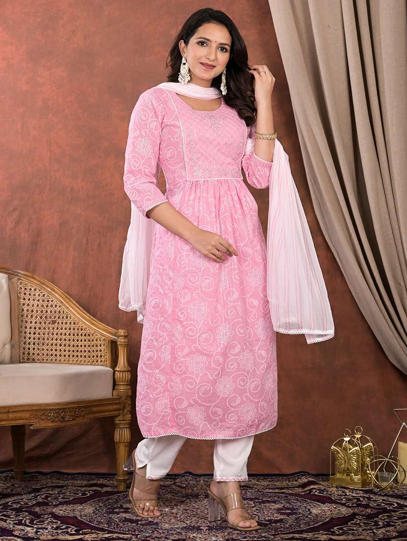 pink viscose suit  set