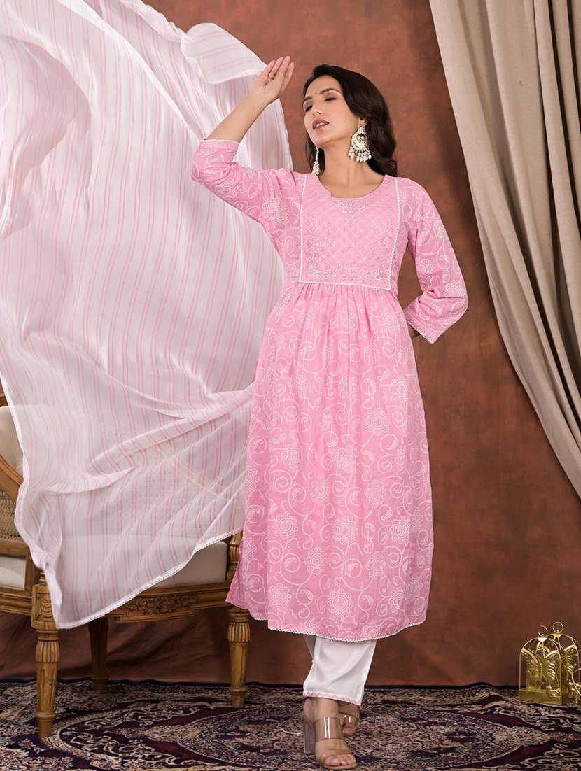 pink viscose suit  set - 22058063 -  Standard Image - 1