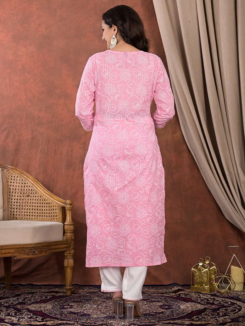 pink viscose suit  set - 22058063 -  Standard Image - 4