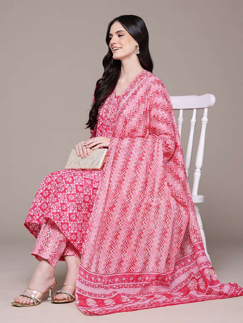 pink cotton suit  set