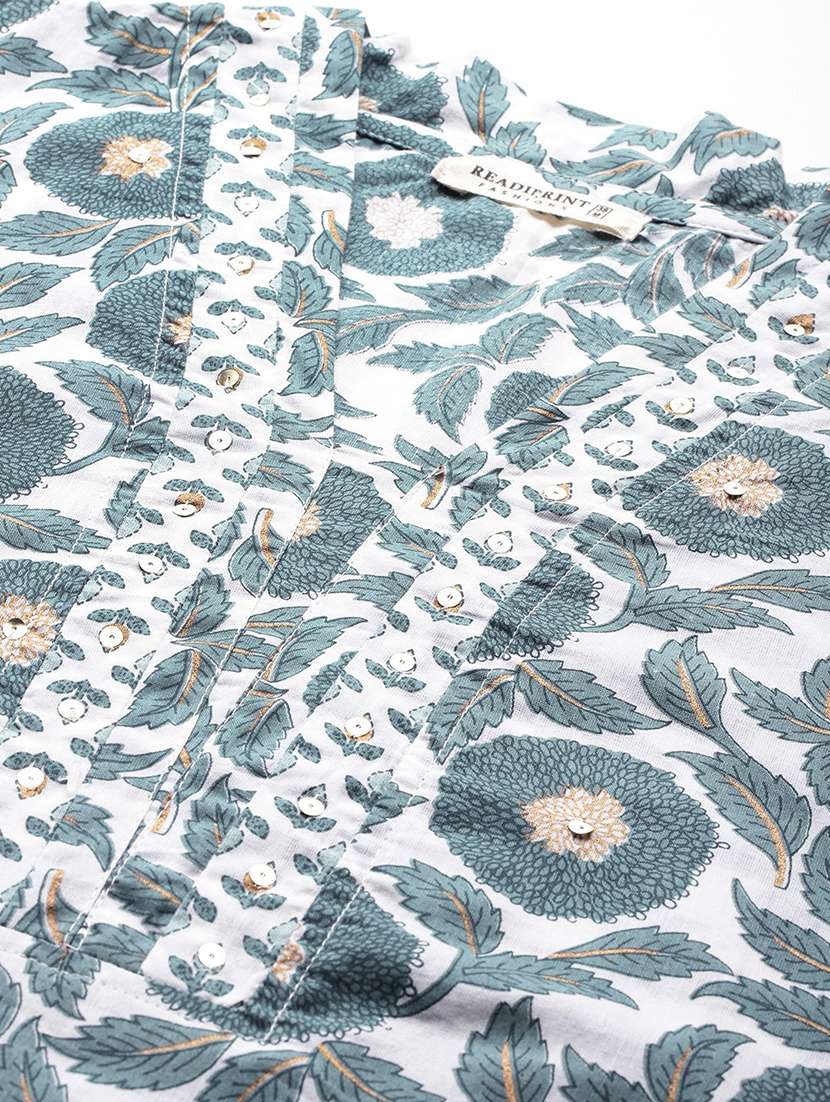 teal cotton suit  set - 22058103 -  Standard Image - 4