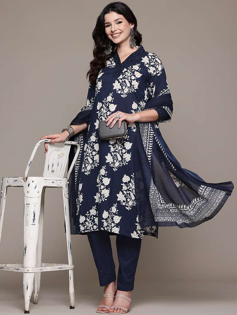 blue cotton suit  set