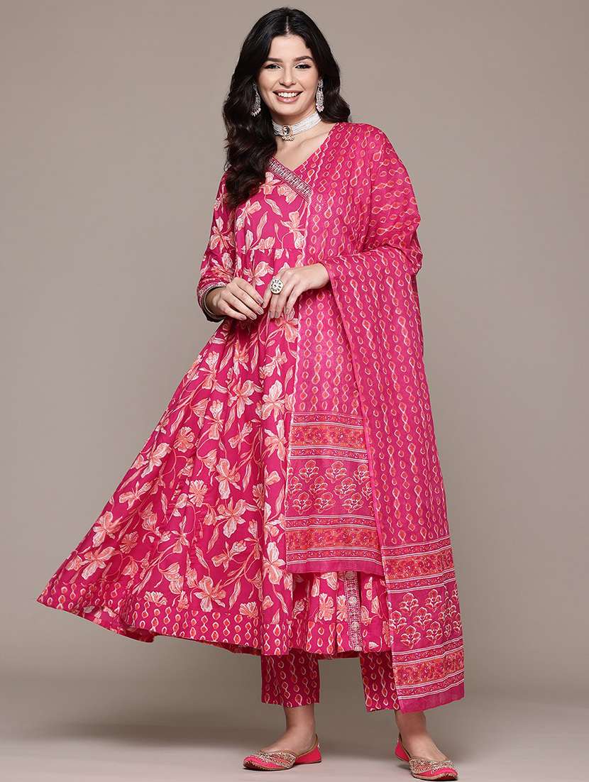 pink cotton suit  set - 22058141 -  Standard Image - 1