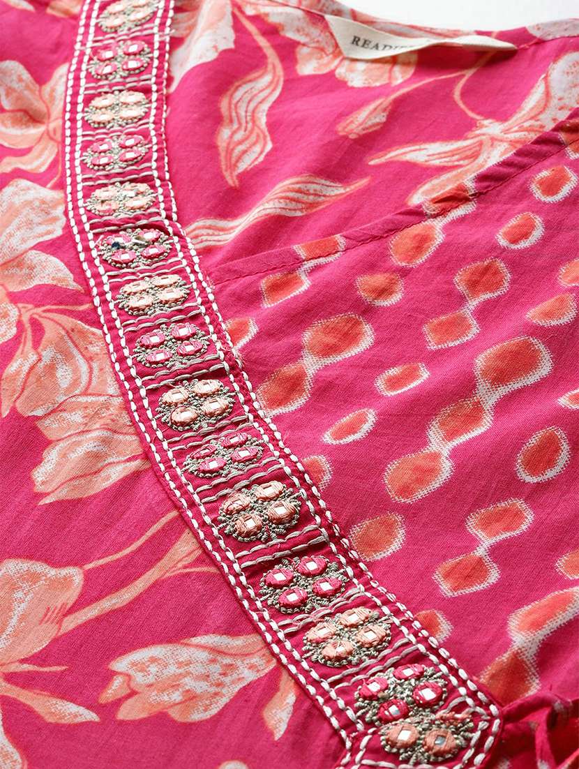 pink cotton suit  set - 22058141 -  Standard Image - 4