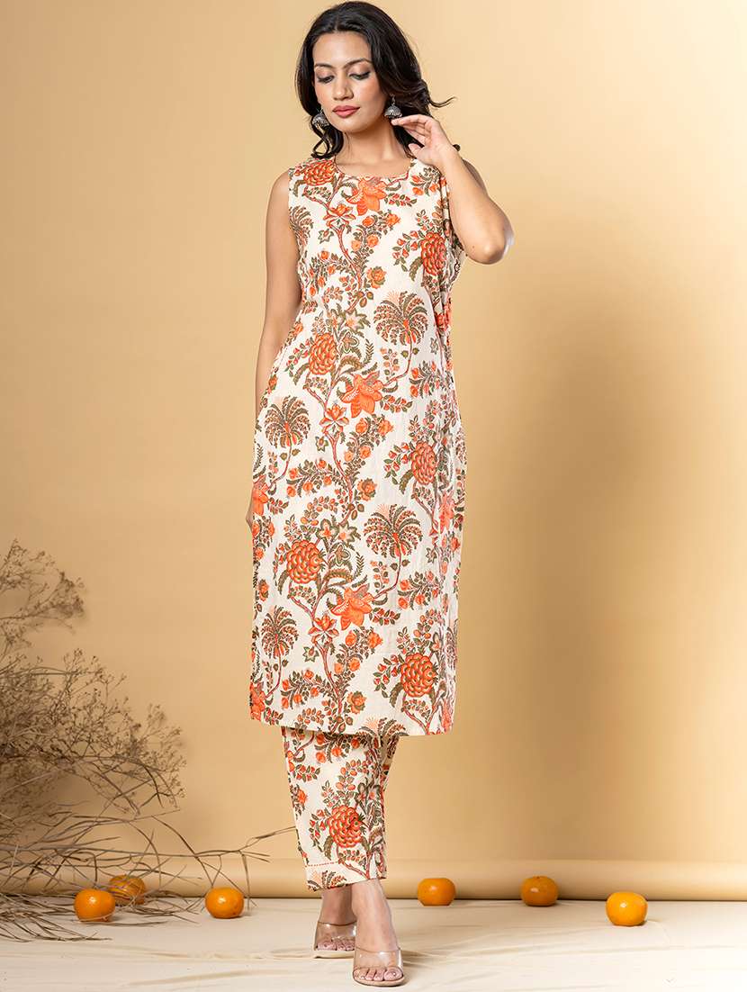 peach cotton kurta palazzo  set - 22058161 -  Standard Image - 1