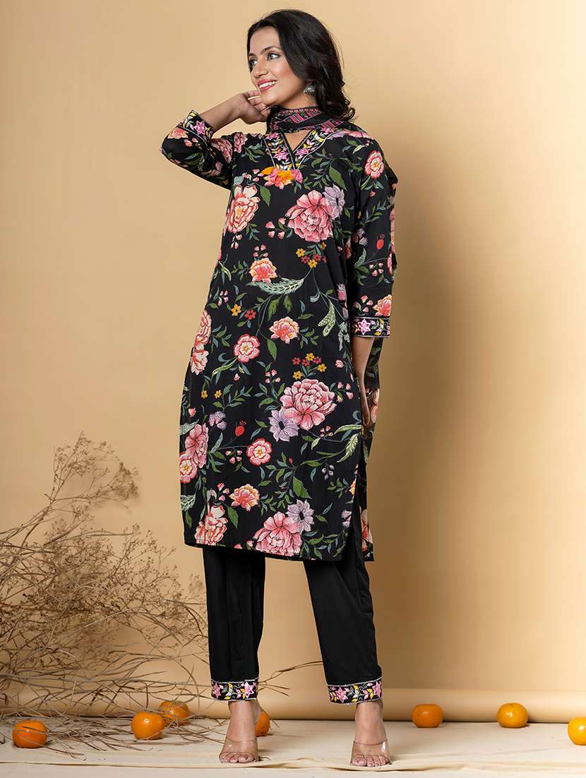 black cotton suit  set - 22058180 -  Standard Image - 1