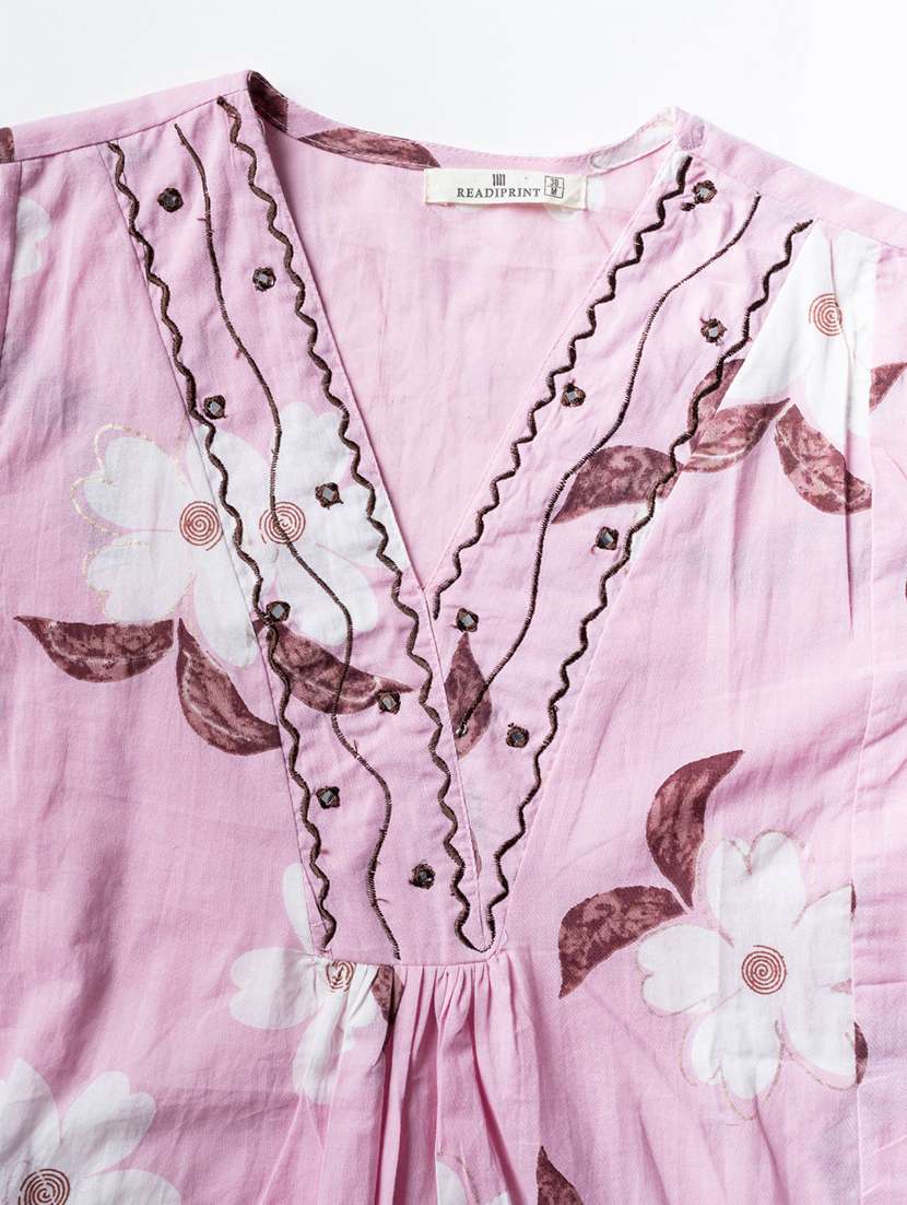 pink cotton kurta palazzo  set - 22058194 -  Standard Image - 4