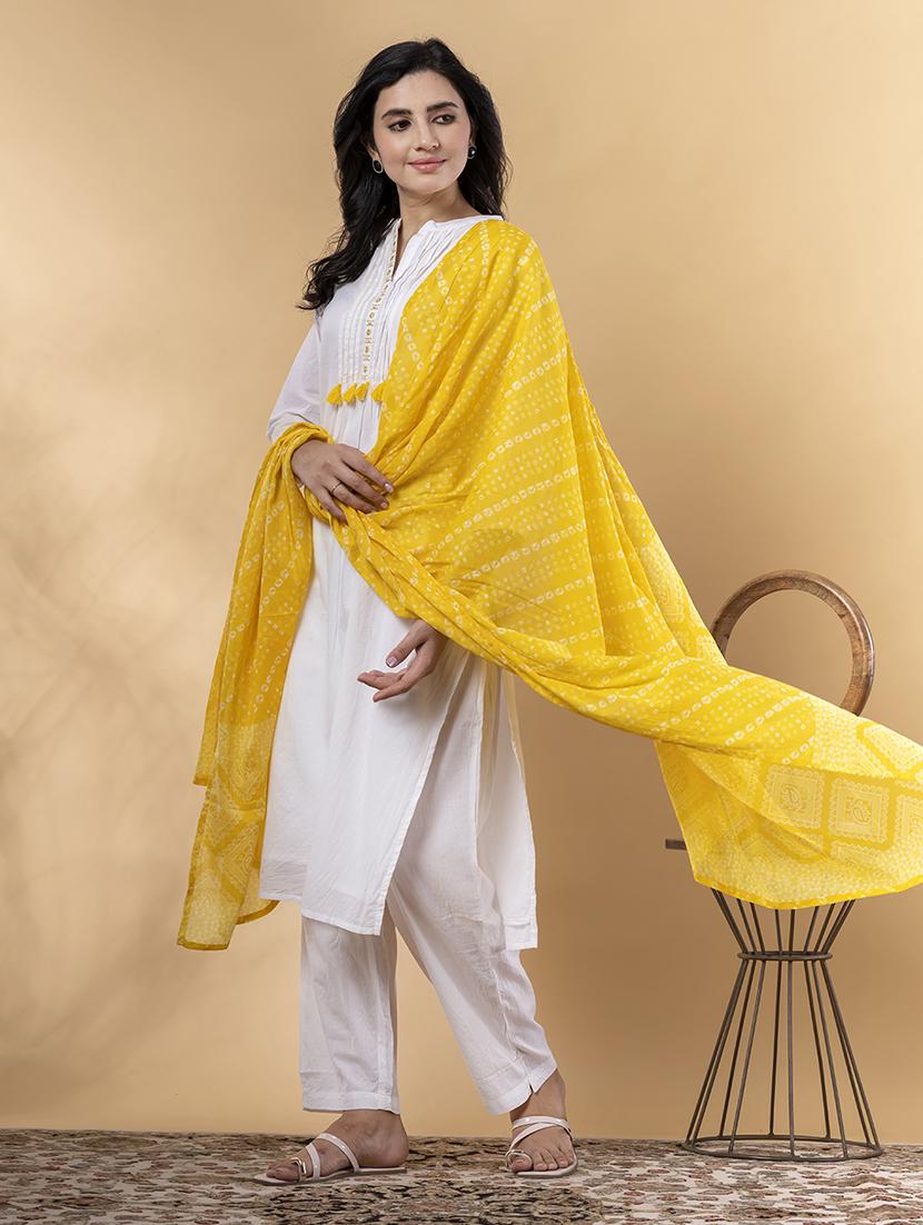 off white cotton suit set - 22058294 - Standard Image - 1