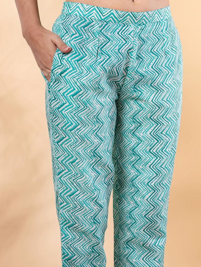 sea green cotton blend suit set - 22058316 - Standard Image - 4