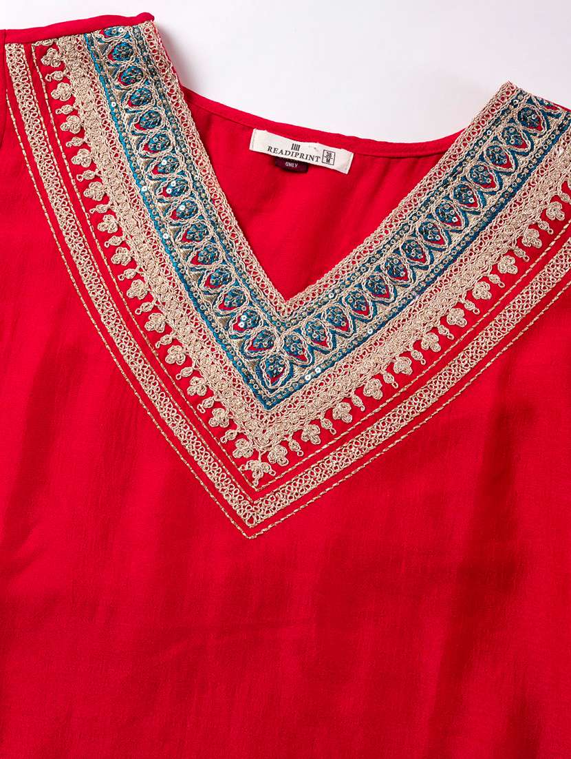 women three quarter sleeve kurta pant with dupatta set - 22058329 - Standard Image - 4