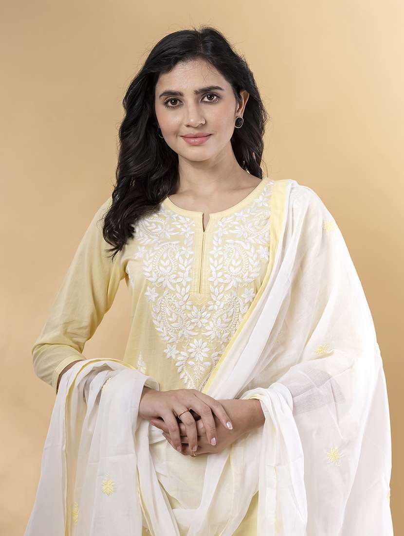 yellow cotton suit set - 22058332 - Standard Image - 4