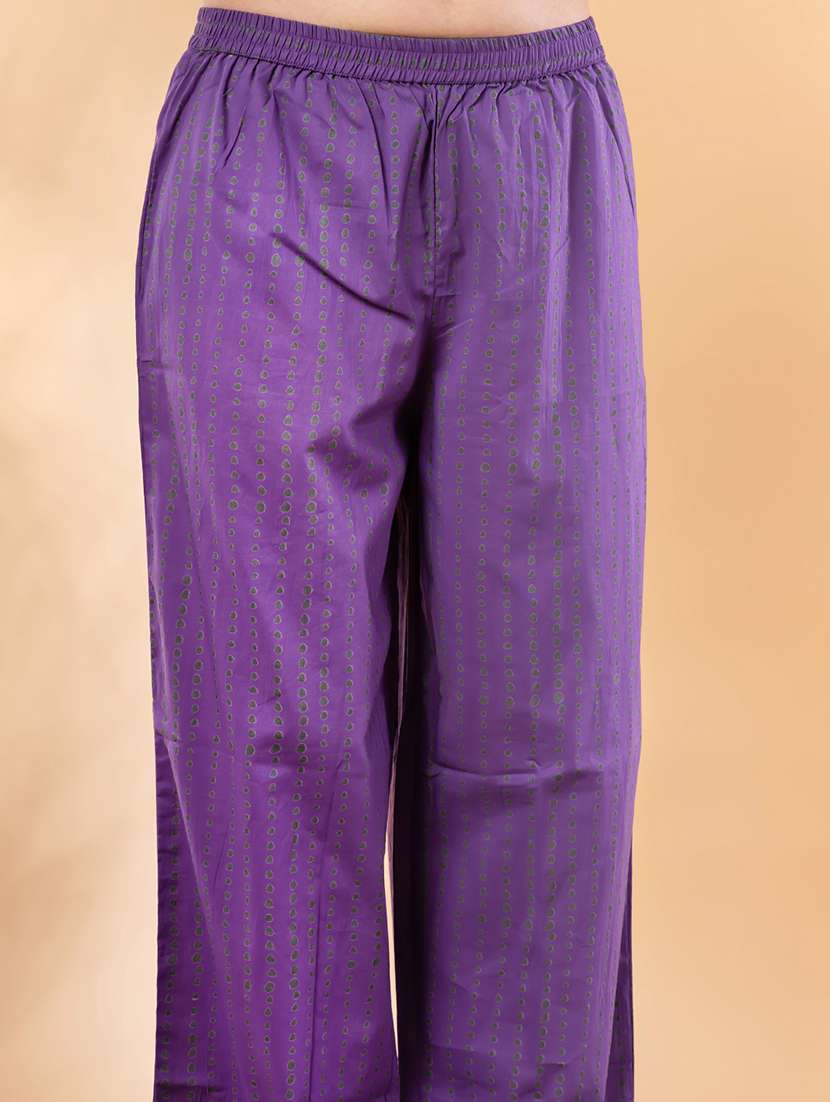 purple cotton suit  set - 22058338 -  Standard Image - 4