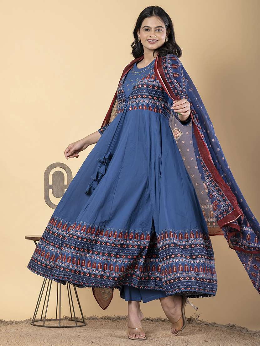 blue cotton suit  set - 22058349 -  Standard Image - 1