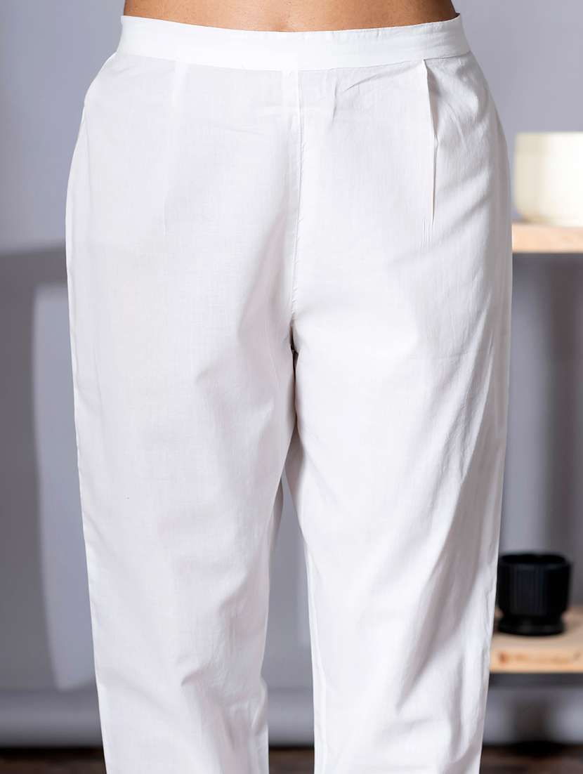 white cotton blend suit  set - 22058400 -  Standard Image - 4