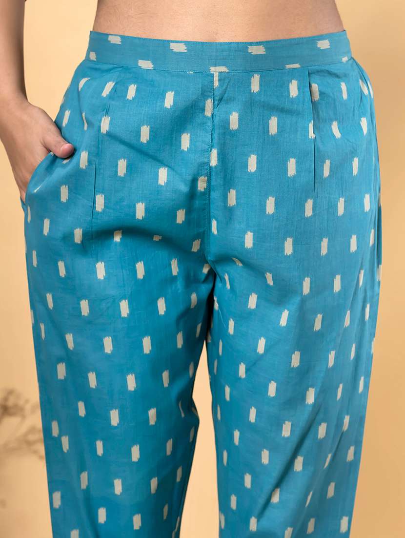 blue cotton blend suit  set - 22058405 -  Standard Image - 4