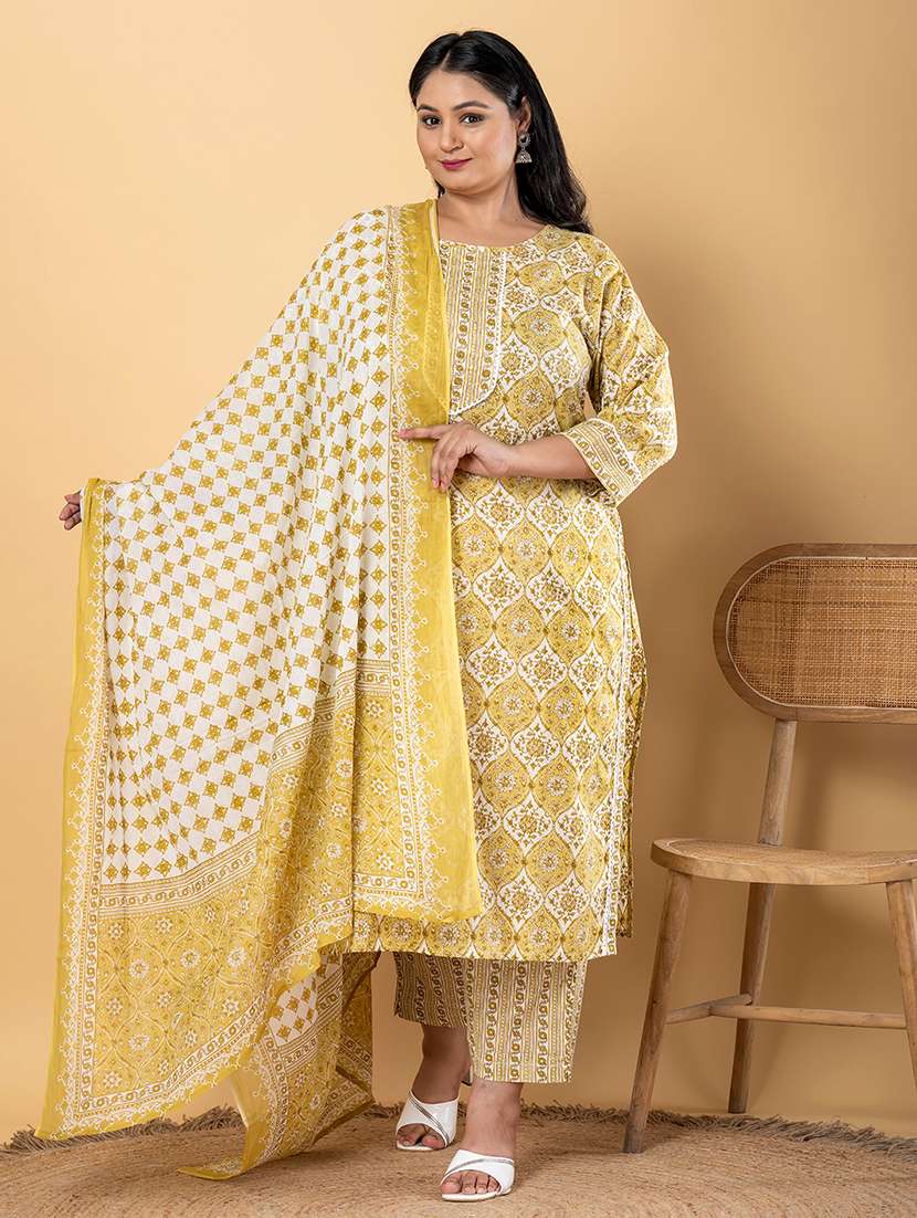 green cotton suit  set - 22058466 -  Standard Image - 1