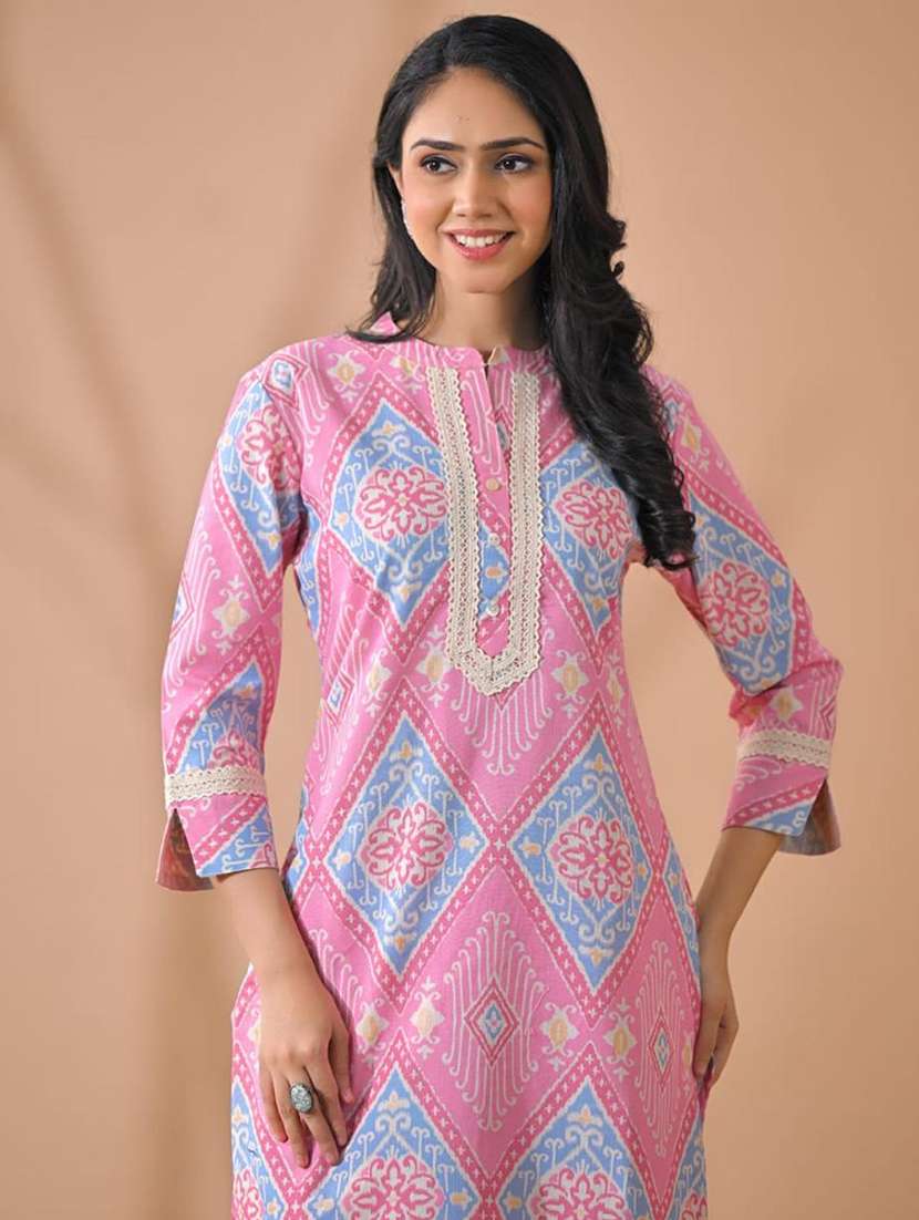 pink cotton blend suit  set - 22058487 -  Standard Image - 4