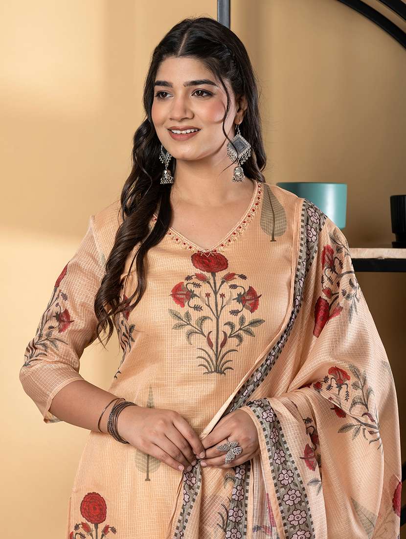 mustard cotton suit  set - 22058499 -  Standard Image - 4