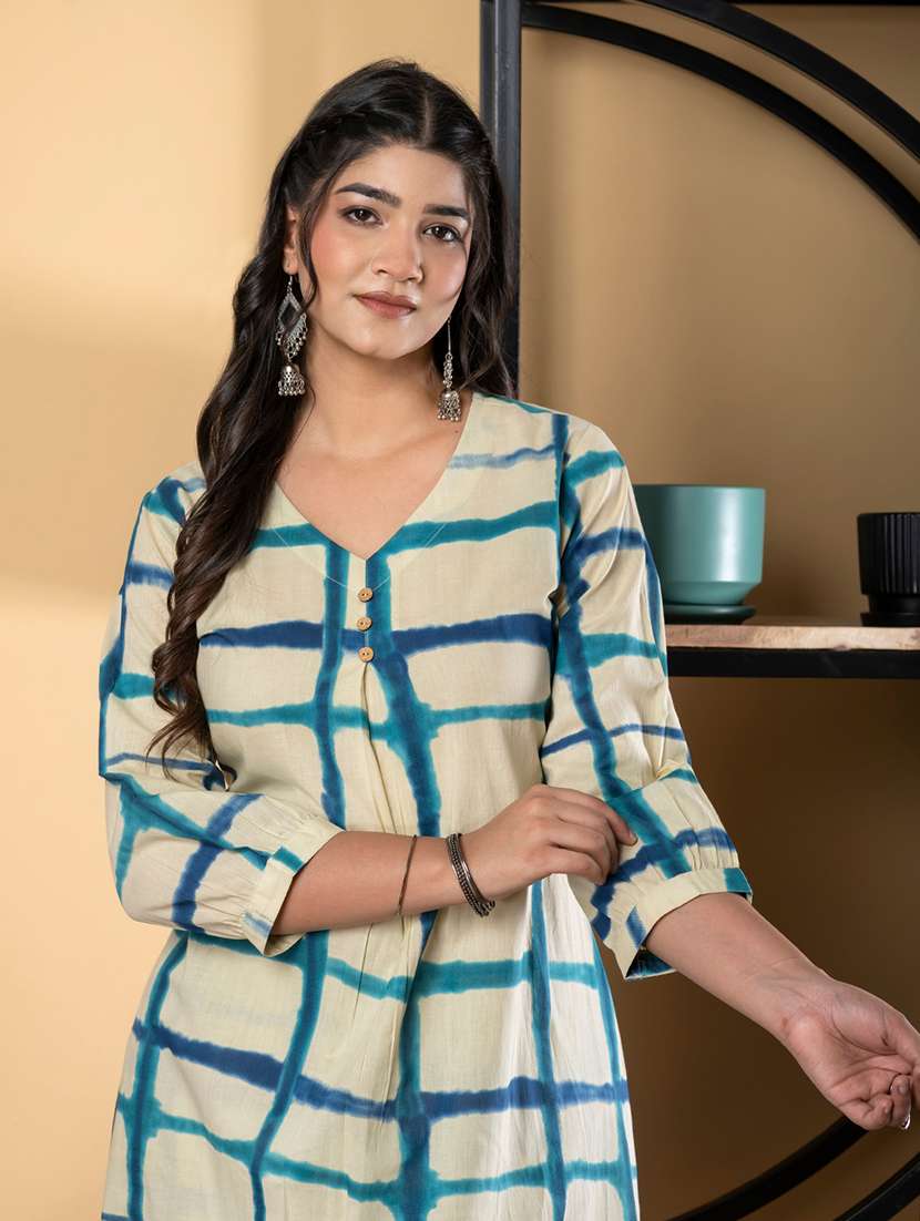 blue cotton suit  set - 22058501 -  Standard Image - 4