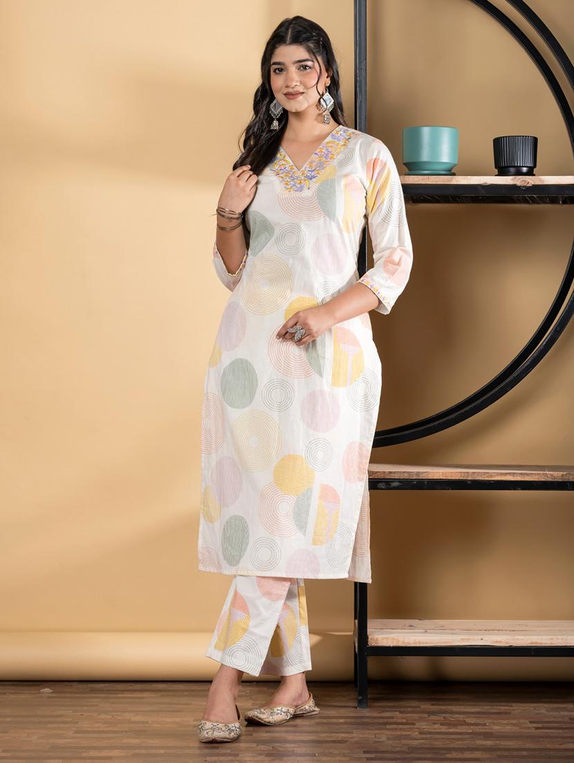 orange cotton suit  set - 22058504 -  Standard Image - 1