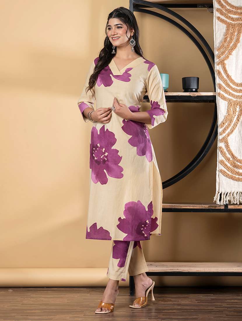 magenta cotton suit  set - 22058514 -  Standard Image - 1