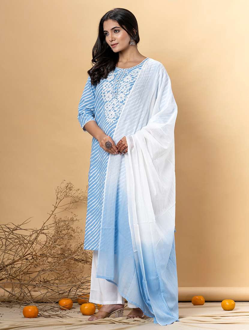 blue cotton suit  set - 22058537 -  Standard Image - 1
