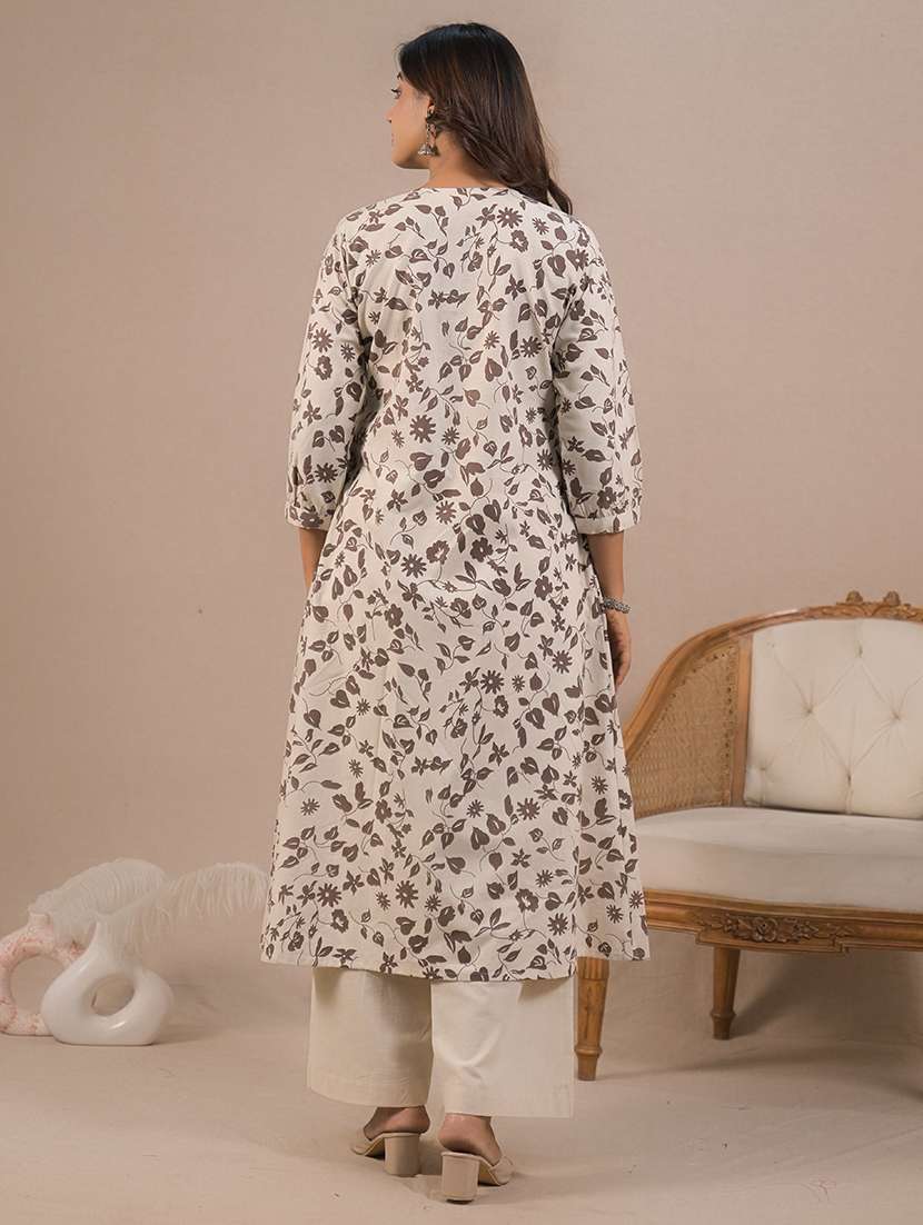 off white cotton blend suit  set - 22058543 -  Standard Image - 4