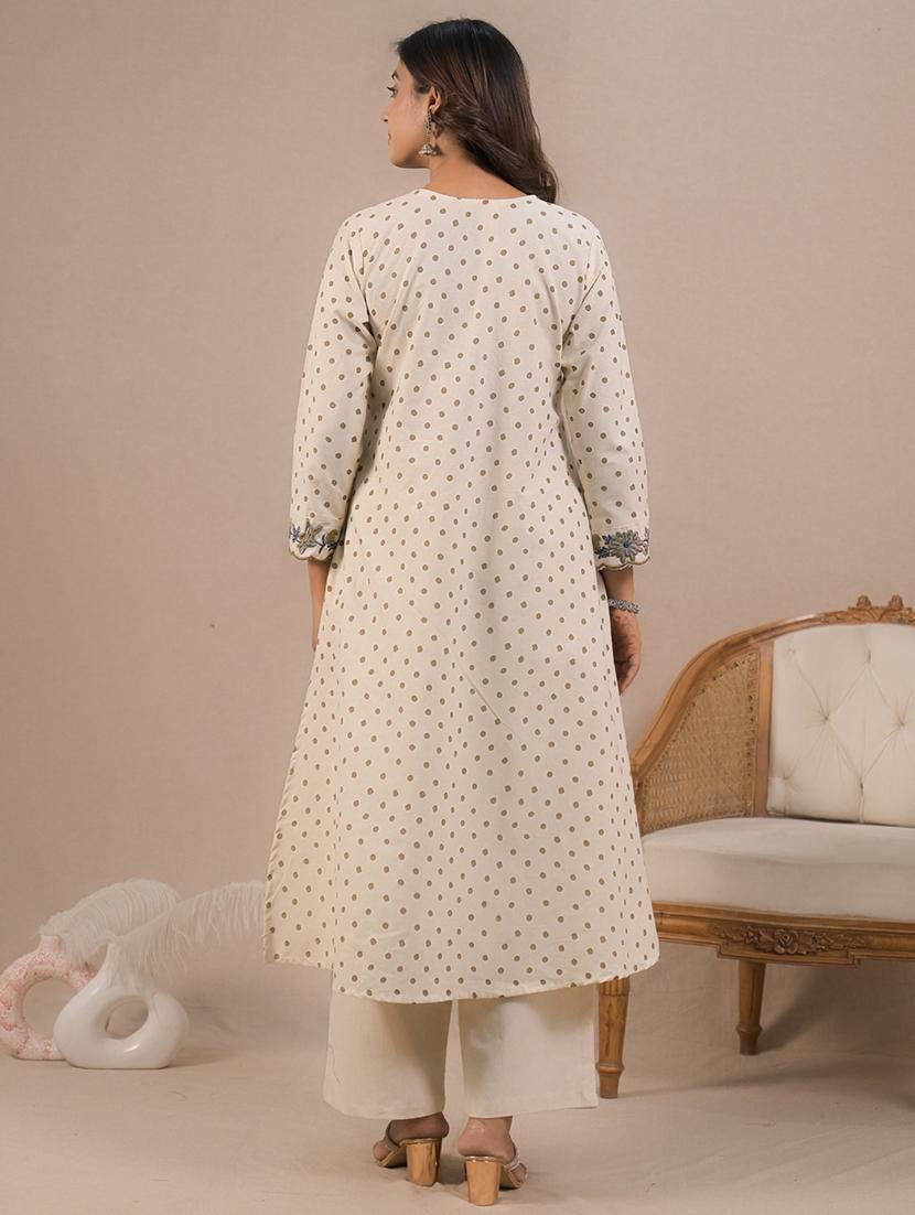 off white cotton blend suit set - 22058545 - Standard Image - 4