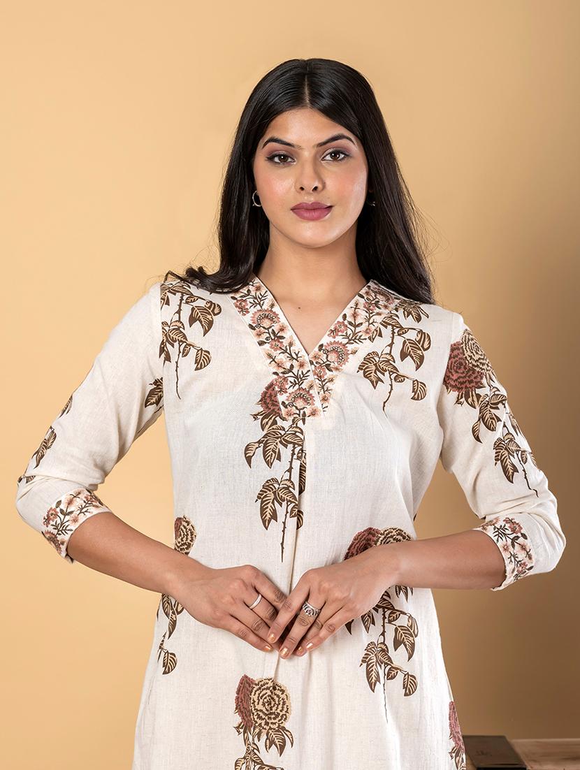 off white cotton blend suit set - 22058546 - Standard Image - 4