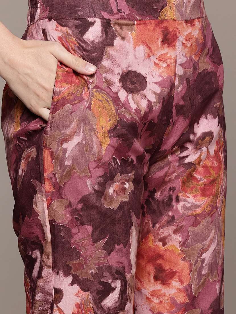 women floral print tunic and palazzo co-ord set - 22058557 -  Standard Image - 4
