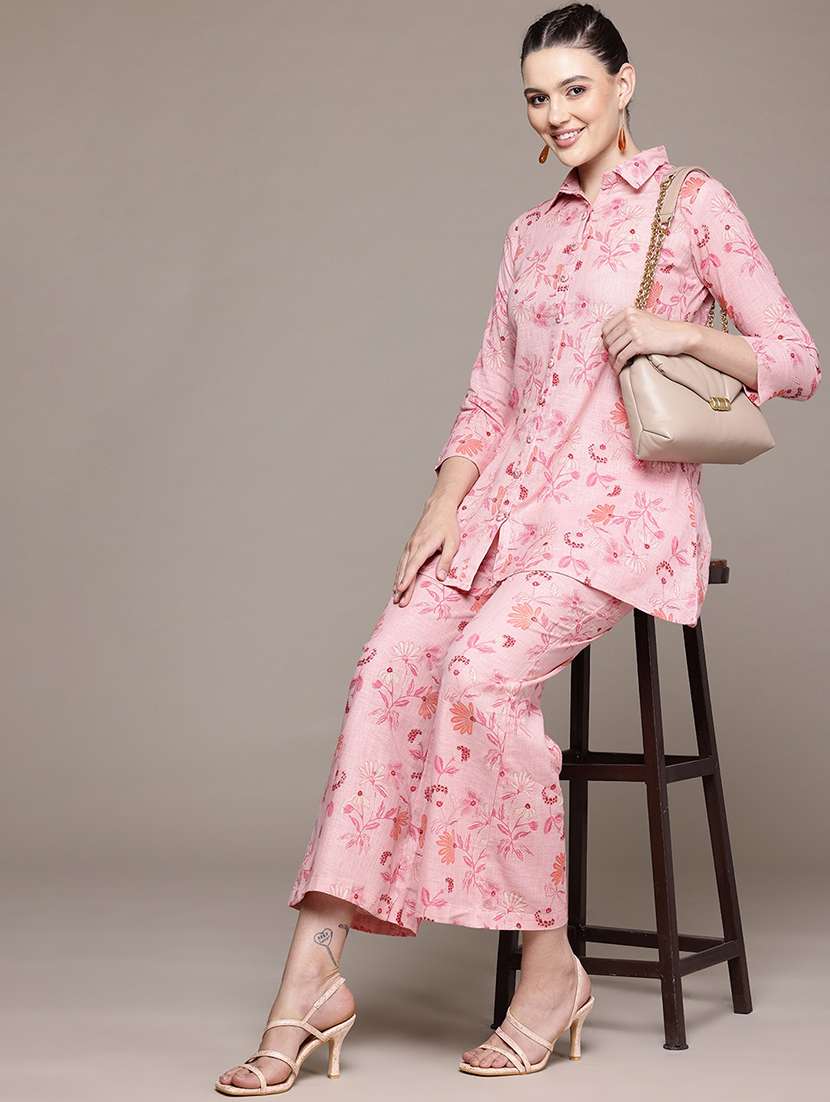 women floral print shirt and trouser co-ord set - 22058562 -  Standard Image - 1