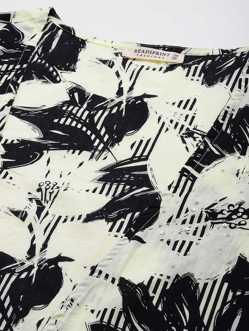 women printed three quarter sleeve ethnic co-ord set - 22058567 -  Standard Image - 4