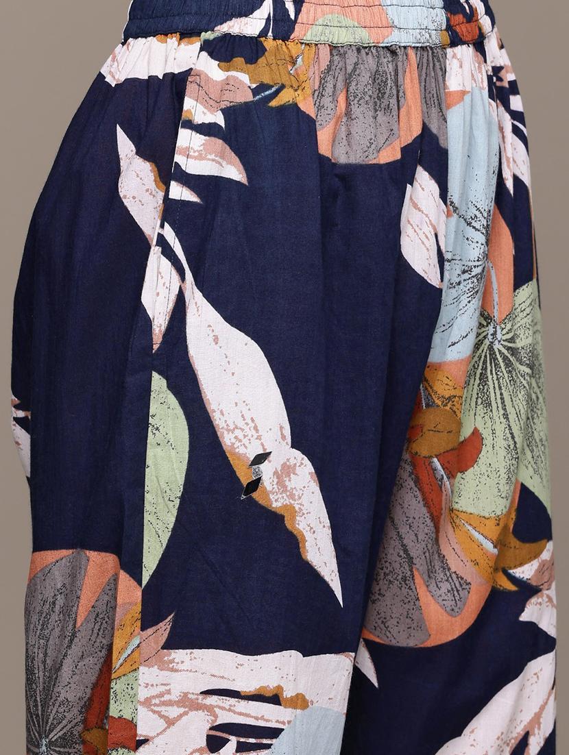 women printed three quarter sleeve ethnic co-ord set - 22058575 - Standard Image - 4