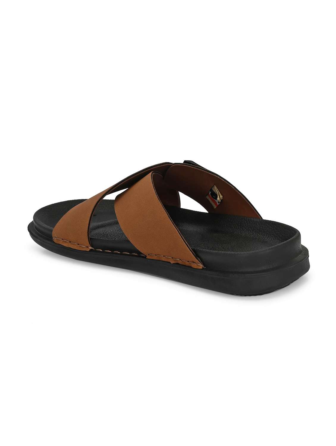 men solid brown slip on sandal - 22058602 -  Standard Image - 1